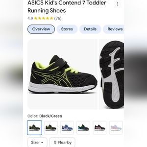 NEW - ASICS - Sports shoes 'Contend 7 TS - Black/Hazard Green